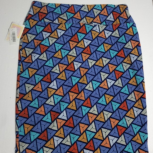 NWT LuLaRoe 2XL Cassie Skirt Multicolor Geometric Pattern - Picture 1 of 5